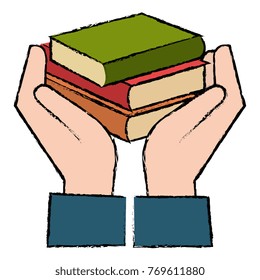 hands with books icon