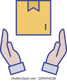 hands box logistics Vector icon which is suitable for commercial work

