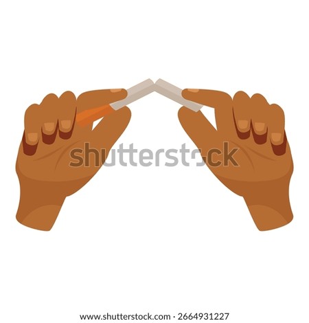 Hands breaking a cigarette, symbolizing quitting smoking and choosing a healthy lifestyle