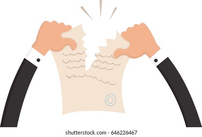 Hands breaking contract