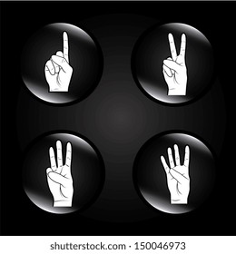 hands bubbles over black background vector illustration  