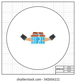 Hands Building Company Concept Icon