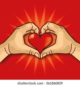 Hands building a heart