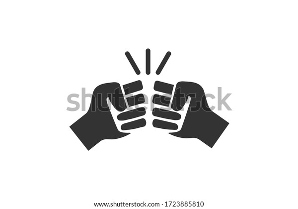 Hands Bumping Fists Signal Line Style Stock Vector (Royalty Free ...