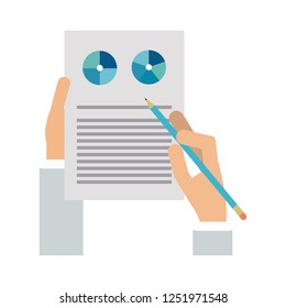 Hands with business graph