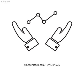 Hands, business growth, icon, vector illustration eps10