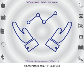 Hands, business growth, icon, vector illustration eps10