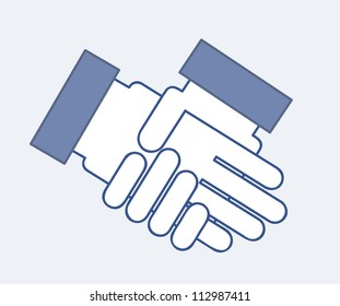 hands business over blue background. vector illustration