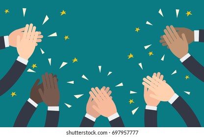 Hands Business People Clapping Simple Flat Stock Vector (Royalty Free ...