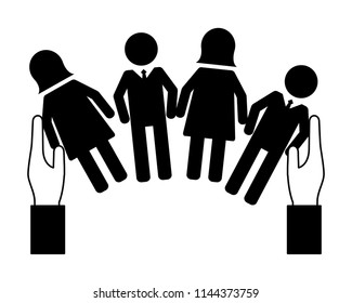 hands with business teamwork icon