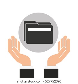 hands businessman data folder file vector illustration eps 10