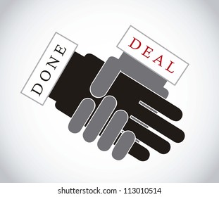 hands businessman over gray background, done deal. vector