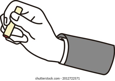 Hands of a businessman with a seal