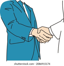 Hands of a businessman shaking hands