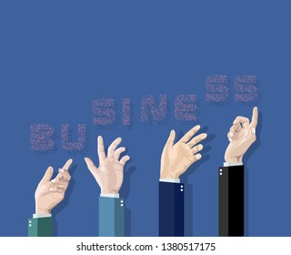The hands of businessmen and creating a path to success