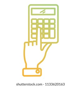 hands with calculator math isolated icon