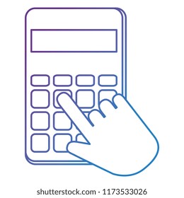 hands with calculator math isolated icon