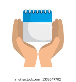 hands with calendar reminder