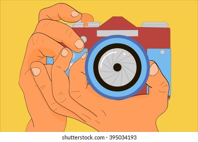 Hands with camera