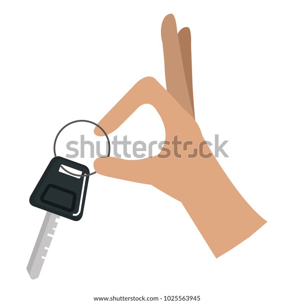 hands with car key isolated\
icon