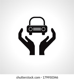 hands and car symbol
