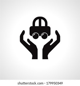 hands and car symbol