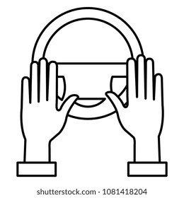 hands with car wheel driver