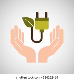 hands care environment eco energy vector illustration eps 10