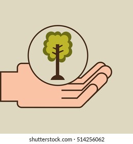 hands care environment ecology vector illustration eps 10
