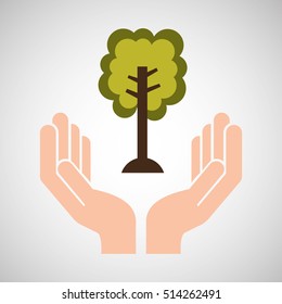 hands care environment ecology vector illustration eps 10