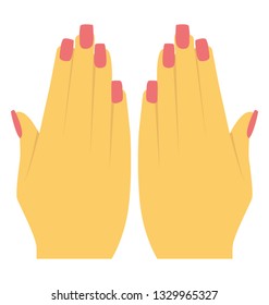 Hands care flat icon design 