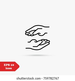 hands care line vector icon