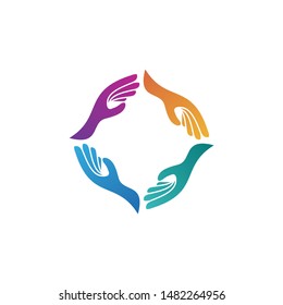 Hands Care Logo Template Design Vector, Emblem, Design Concept, Creative Symbol, Icon