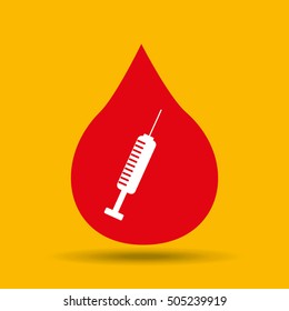 hands care medical syringe icon design vector illustration