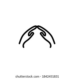 Hands care, saving, protect icon. Vector medical illustration.
