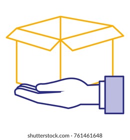 hands with carton box
