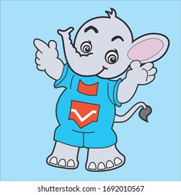 entrega elefante de caricatura a la escuela de juego 
