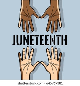 hands up to celebrate freedom juneteenth