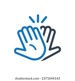 Hands celebrating with a high 5 icon