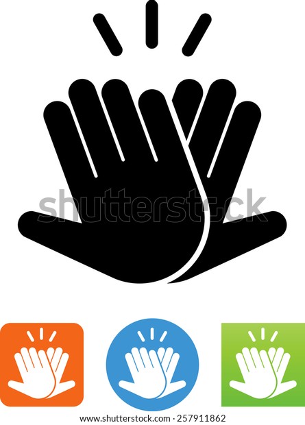Hands celebrating with a\
high 5 icon