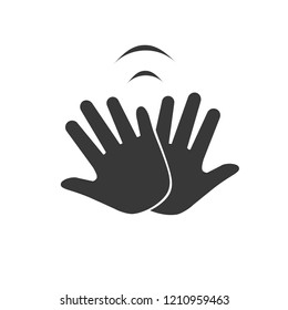 Hands celebrating with a high five icon, vector illustration isolated on white background