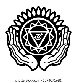 Hands chakra icon in filled style