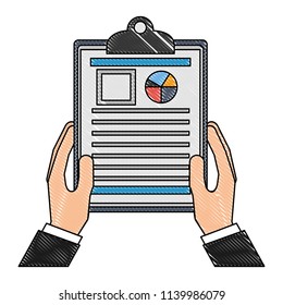 hands with checklist and document statistics