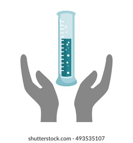 hands with chemistry bottle