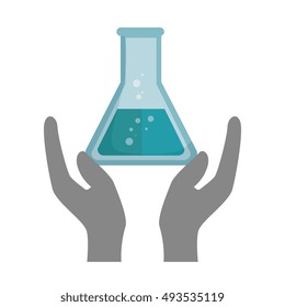 hands with chemistry bottle