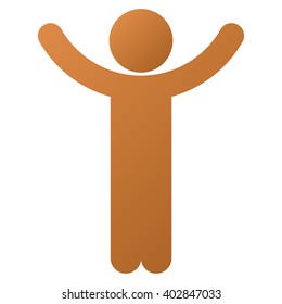 Hands Up Child vector toolbar icon for software design. Style is a gradient icon symbol on a white background.