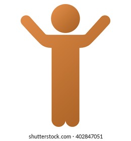 Hands Up Child vector toolbar icon for software design. Style is a gradient icon symbol on a white background.