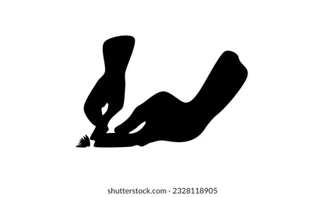 hands chopping fresh carrot, high quality vector