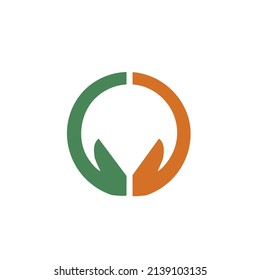 hands circle care. two color vector
