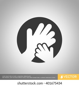 Hands in a circle. EPS 10 Flat Icon. Vector Illustration.